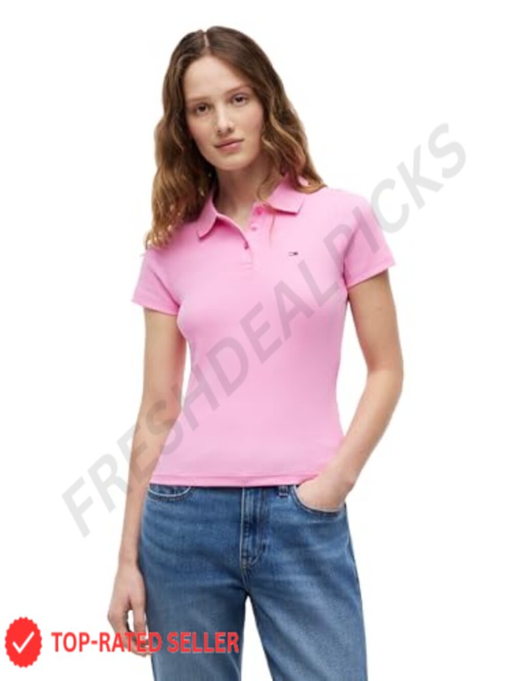 Lightweight Cotton Ribbed Short Sleeve Slim Fit Polo Shirt